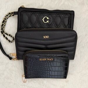 Lot of 3 Black Wallets